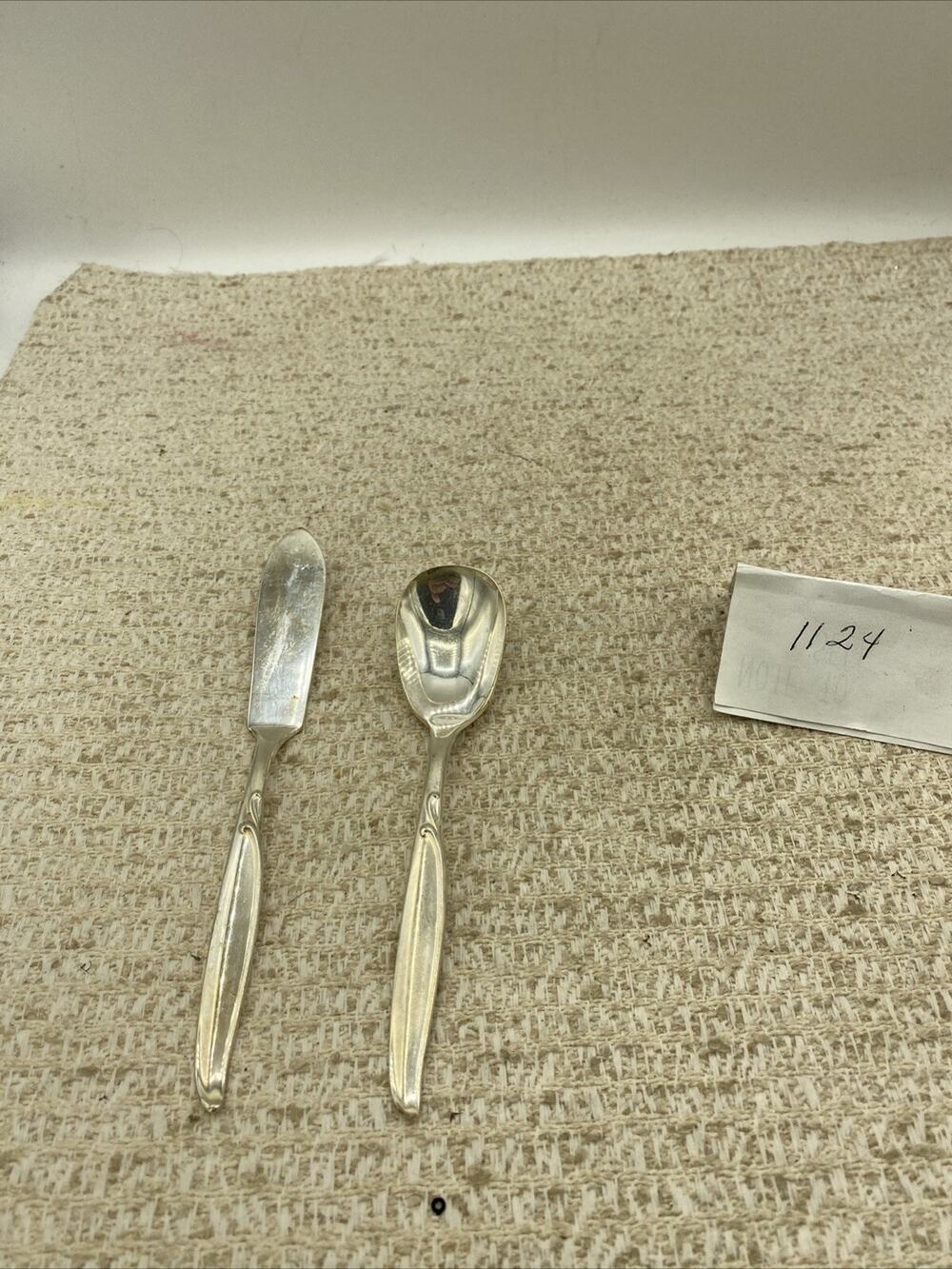 Wm Rogers IS-6” Sugar/Jelly Spoon And 7” Butter Knife 1958 “Sweep” Pattern
